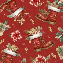 Салфетки 20бр Christmas Boots Allover червени